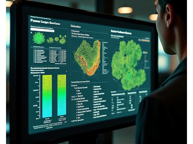 データ分析ダッシュボードに表示されたランドスケープの気象データ、人流ヒートマップ