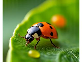天敵昆虫が害虫を食べている様子